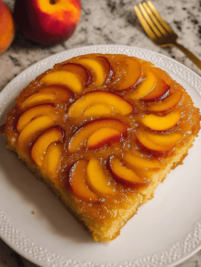 Perfect Peach Upside Down Cake with Box Mix