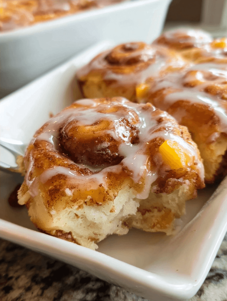 Peach Cinnamon Rolls Every Weekend Baker Will Love