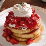 Strawberry Shortcake Pancakes for Breakfast
