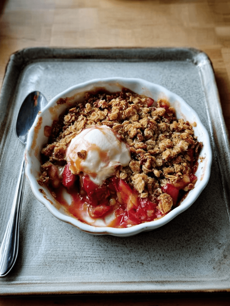 Rhubarb Breakfast Crisp: A Healthy, Baked Treat