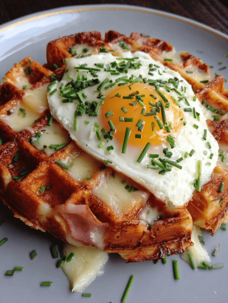 Cheddar Croque Madame Waffles Recipe for Flavor-Filled Comfort