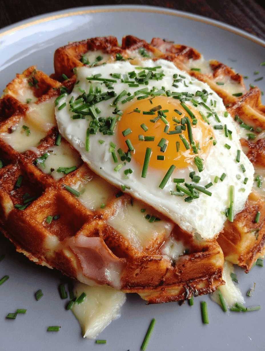 Cheddar Croque Madame Waffles Recipe for Flavor-Filled Comfort