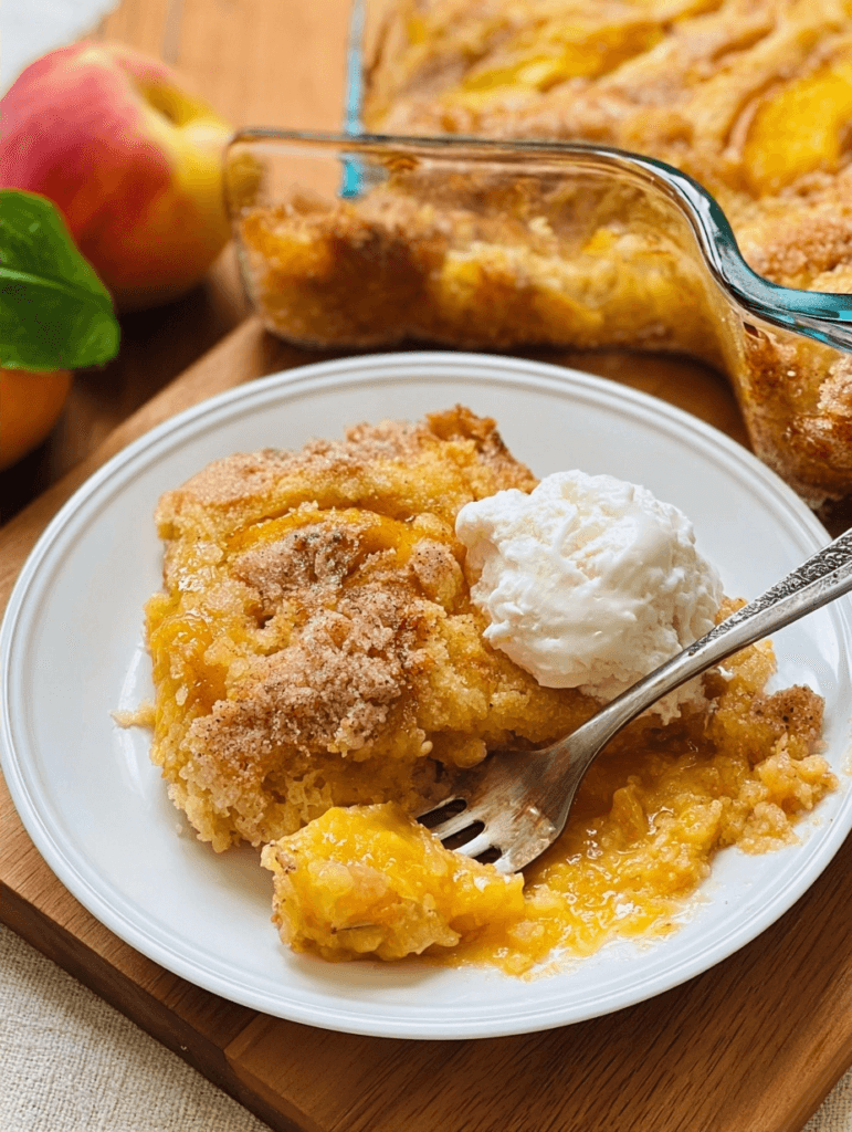Easy Peach Cobbler Dump Cake Recipe