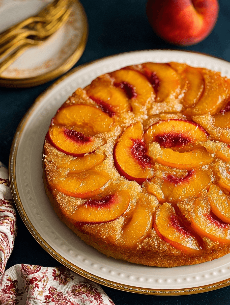 Peach Upside Down Cake with Box Cake Recipe