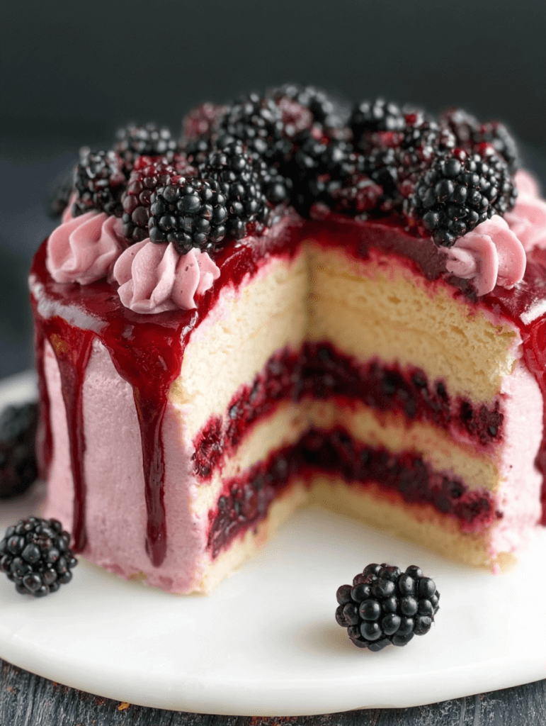 Blackberry Cake With Fresh Lemon Frosting