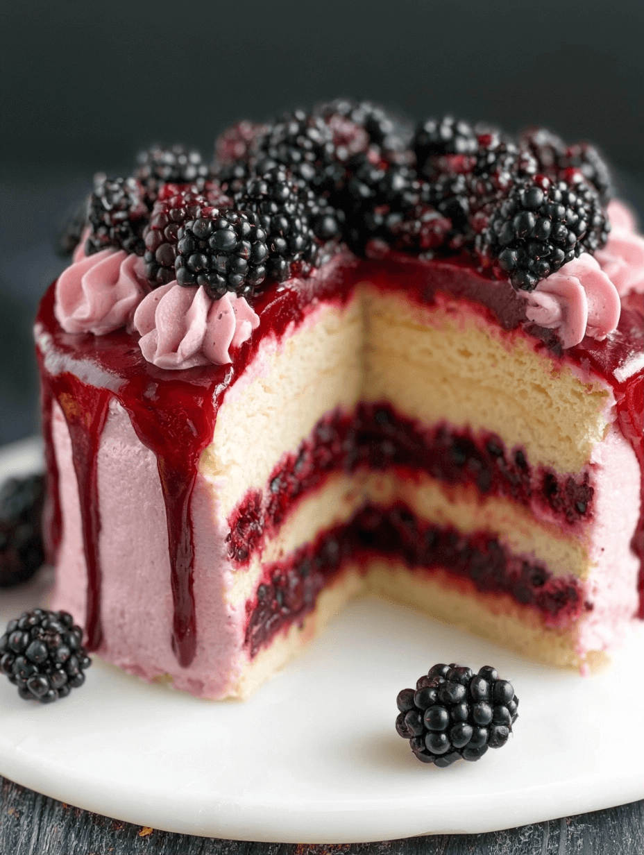 Blackberry Cake With Fresh Lemon Frosting