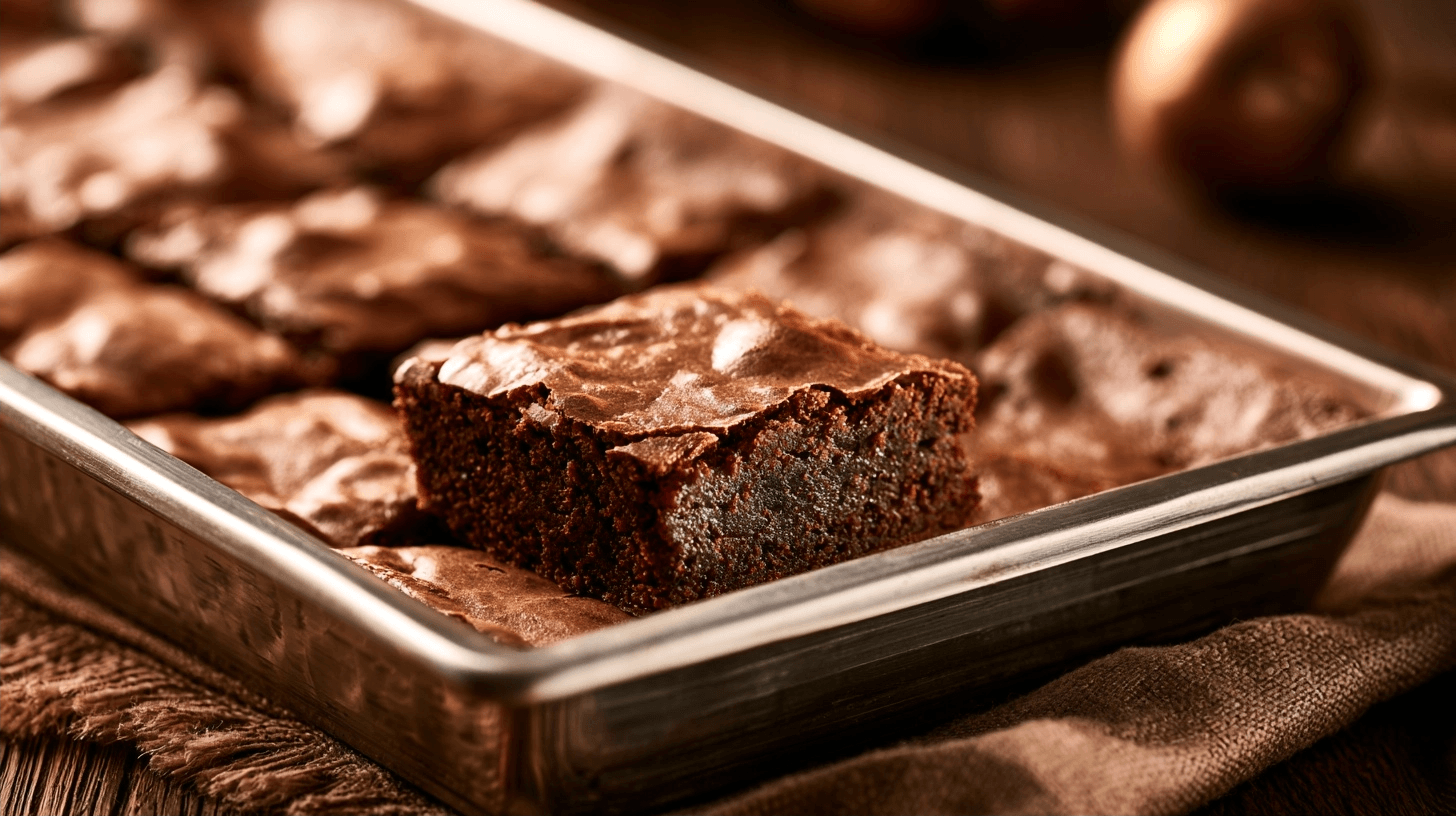 Brownie Pan Guide – 10 Best Picks for Perfect Brownies 6 Close-up photograph of a brownie pan with built-in dividers, showing perfectly portioned, baked brownies still in the pan, ready to be removed.
