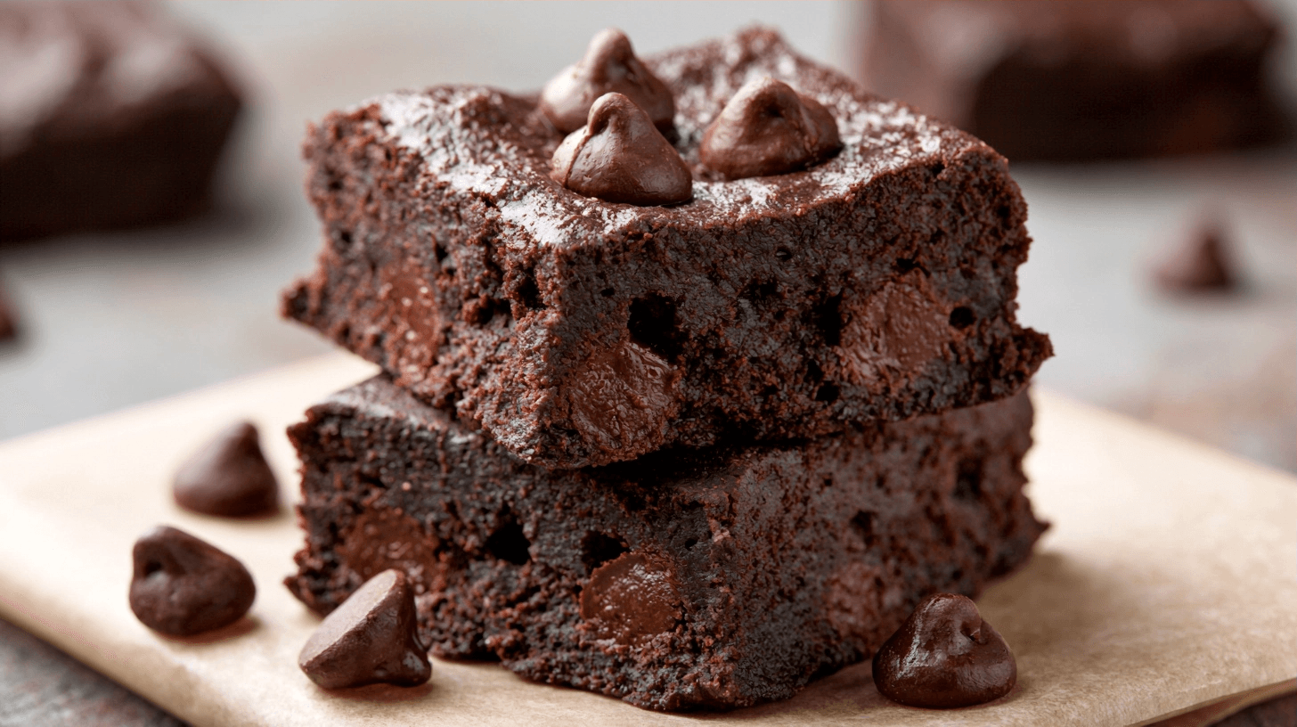 Fudgy Protein Brownies: Indulge Guilt-Free & Boost Your Fitness 8 Close-up photograph of a perfectly baked brownie, showing a moist, dense, and slightly gooey interior with a shiny, cracked top crust.