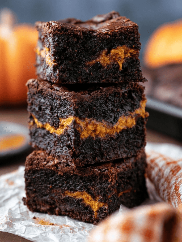 Pumpkin brownies for a rich seasonal chocolate dessert