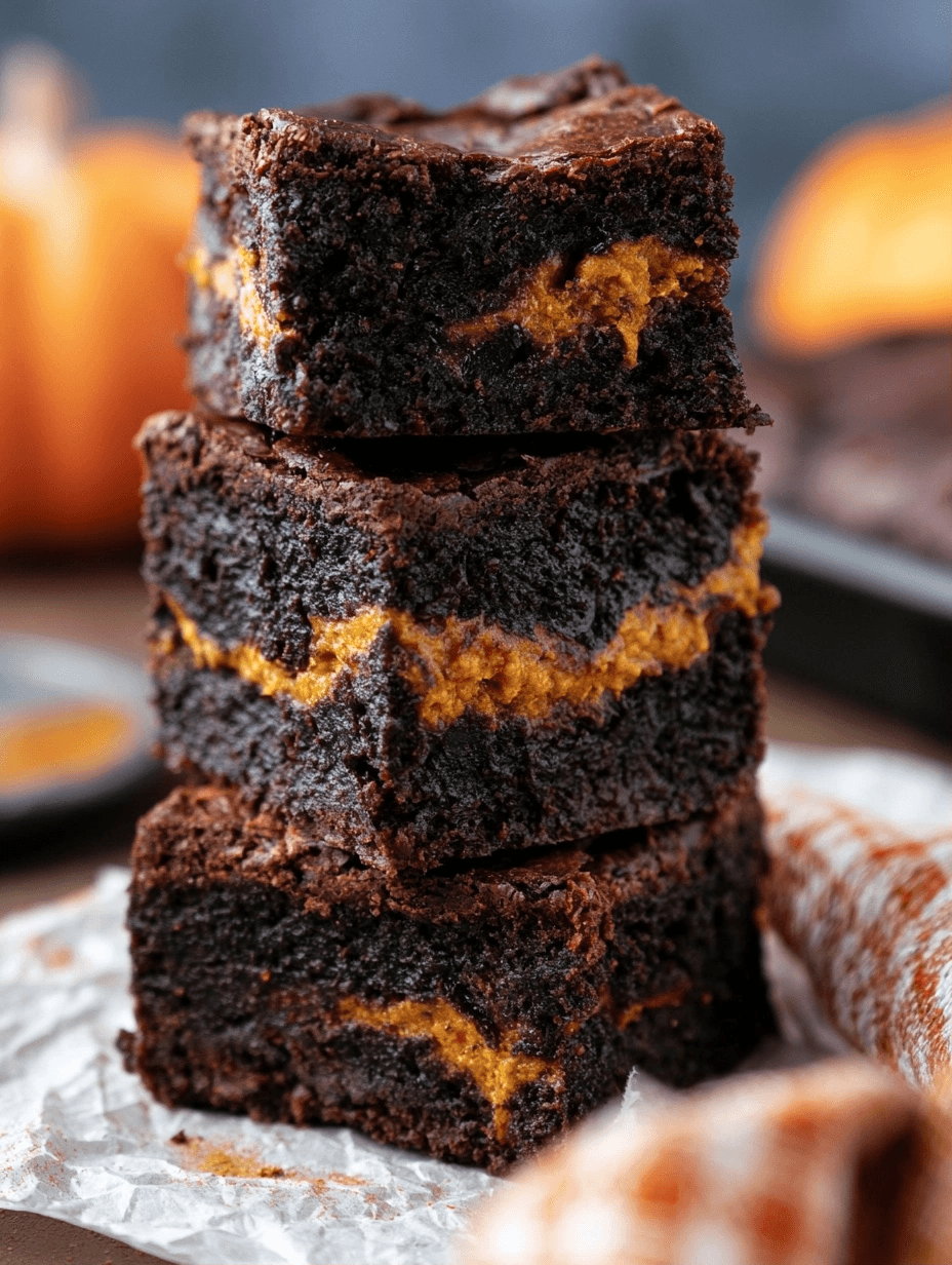 Pumpkin brownies for a rich seasonal chocolate dessert