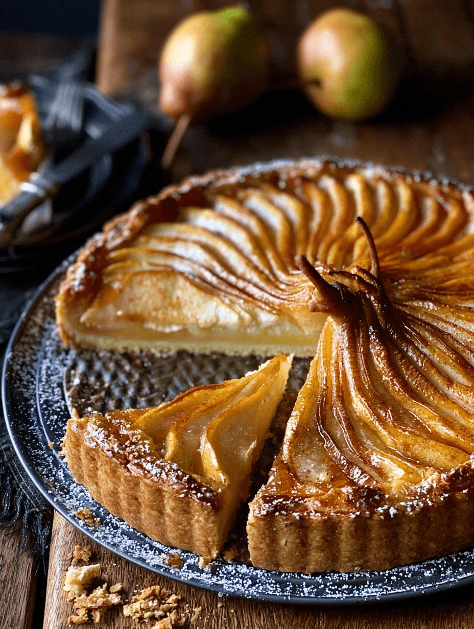 Pear tart recipe with a fig glaze 1 Pear tart recipe with a fig glaze