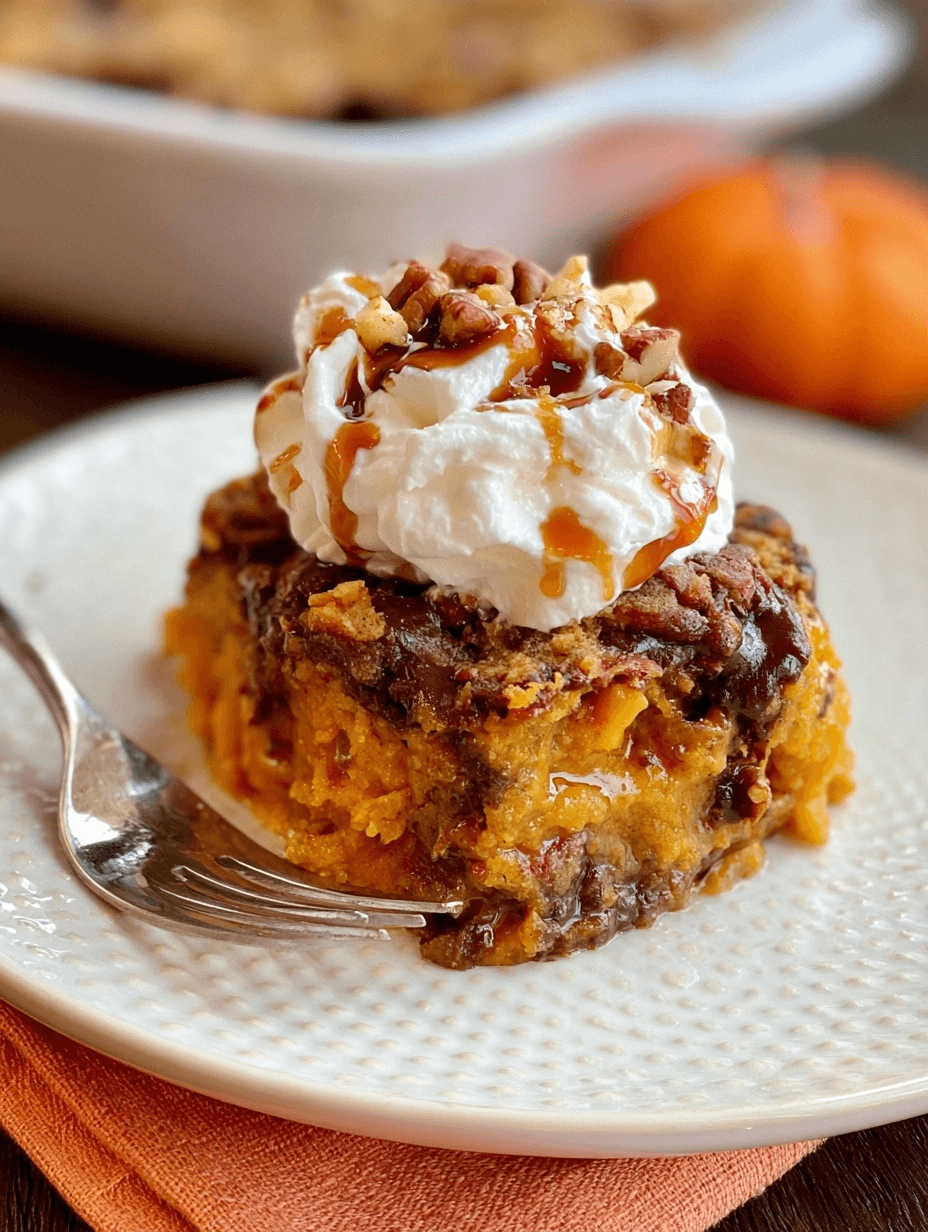 Pumpkin chocolate dump cake recipe for fall 1 Pumpkin chocolate dump cake recipe for fall