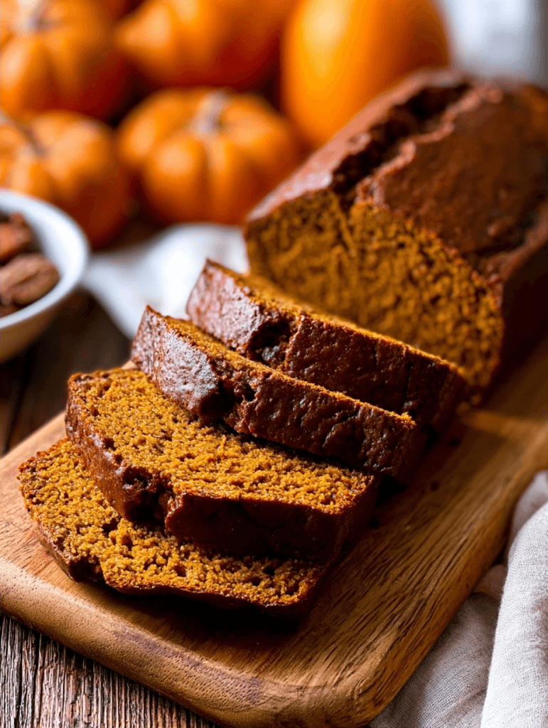 Pumpkin bread is a moist, spiced autumn classic