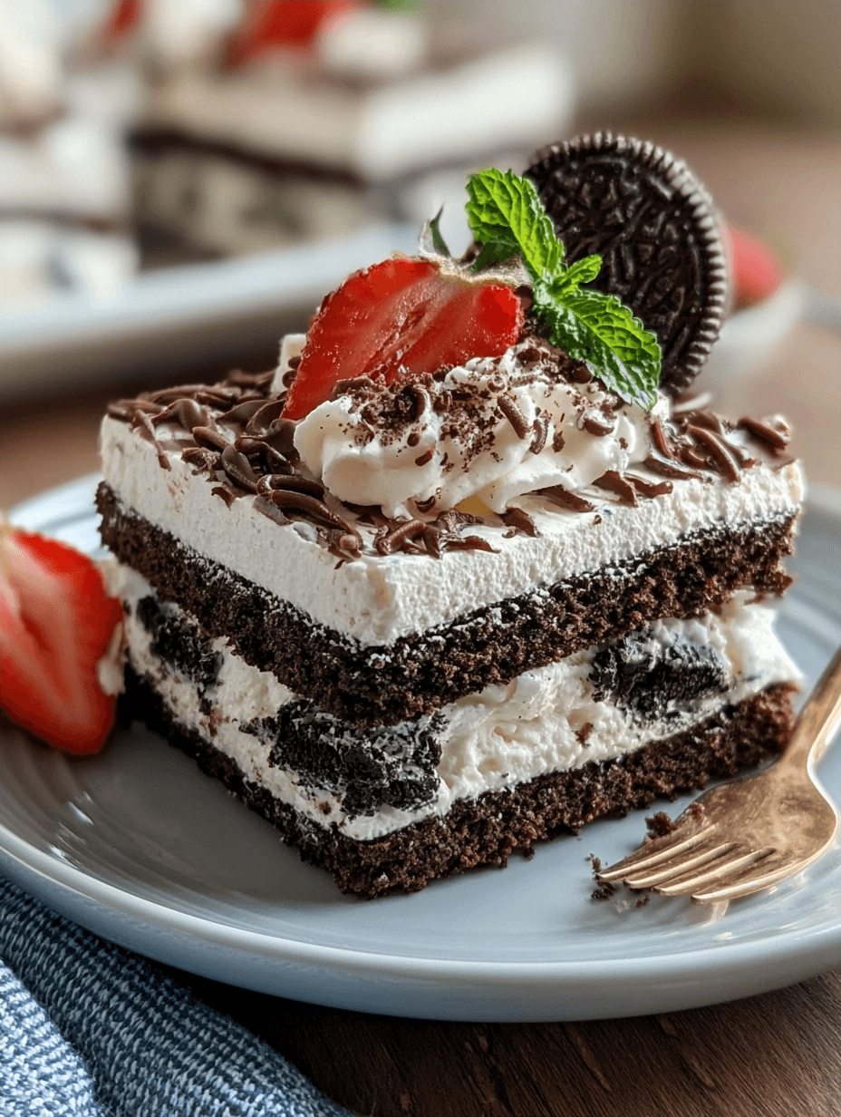 Summer Oreo Ice Box Cake 3 Ingredient Easy Version