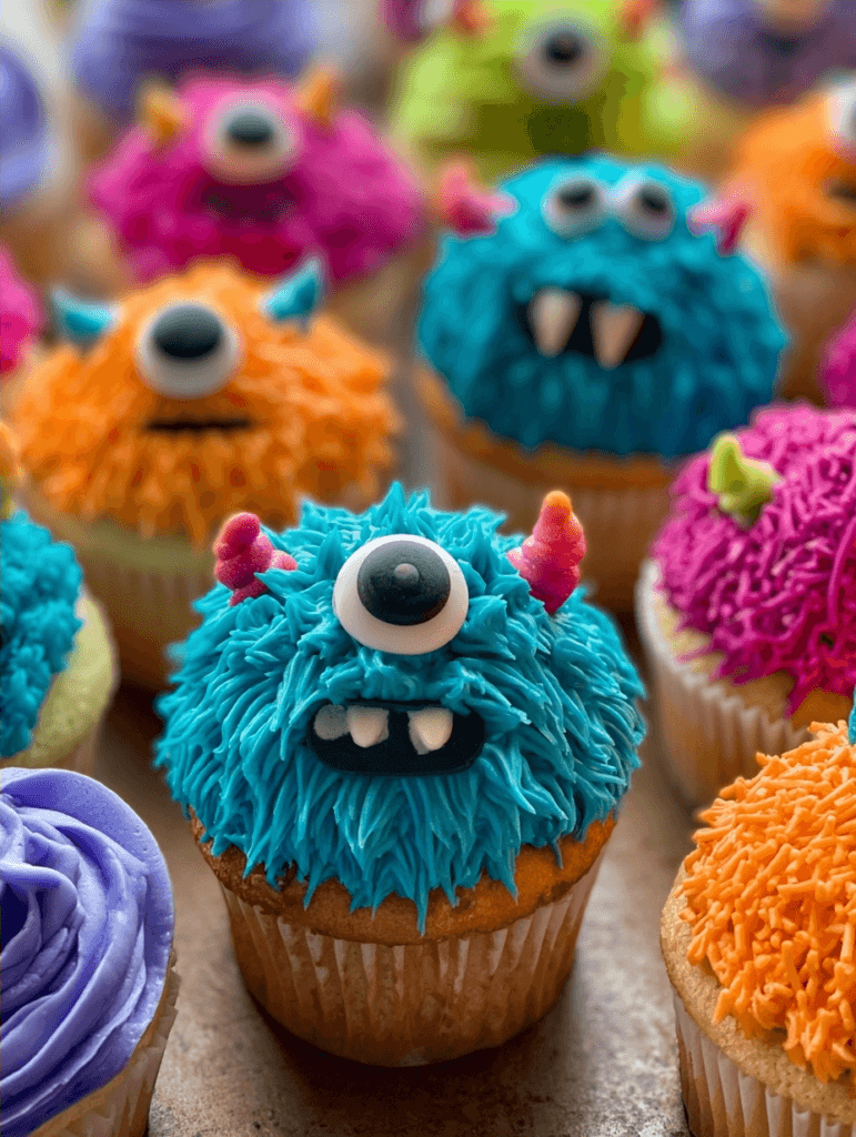 Monster cupcakes for fun and colorful party treats