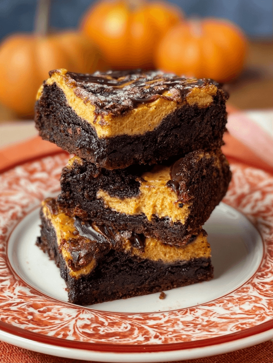Pumpkin cream cheese brownies for family dessert 2 Pumpkin cream cheese brownies for family dessert