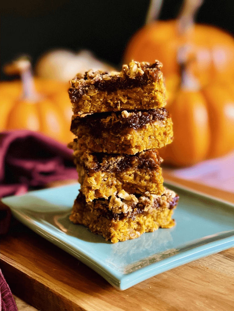 Pumpkin oat bars are a healthy and quick snack