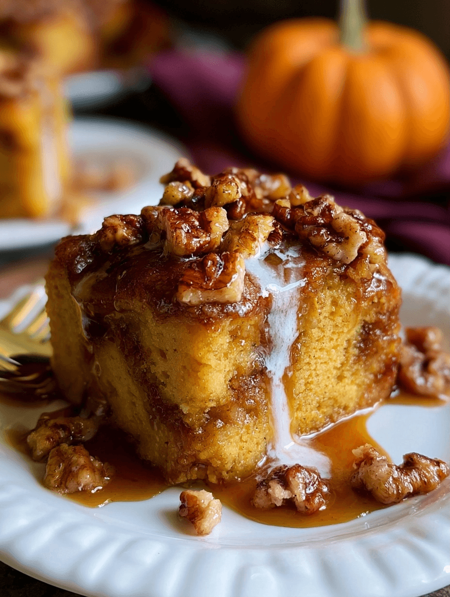 Pumpkin bread pudding cake: A Decadent Fall Dessert