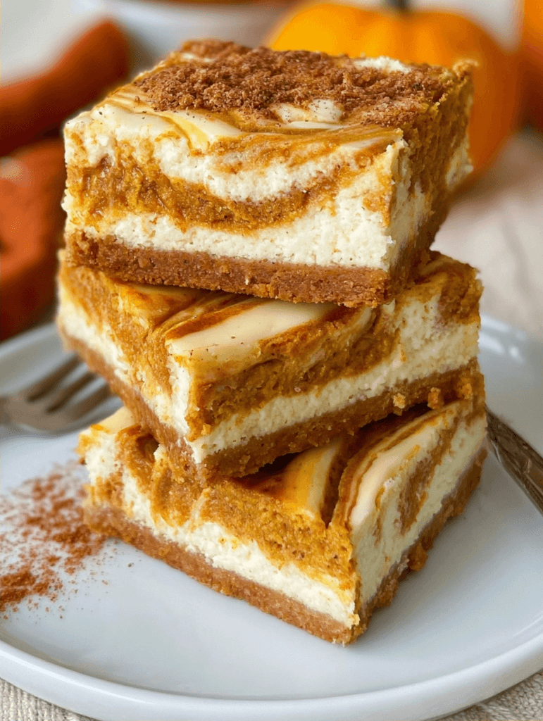 Pumpkin Cheesecake Swirl Bars for Fall Gatherings