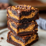 Peanut butter brownies baked to fudgy perfection