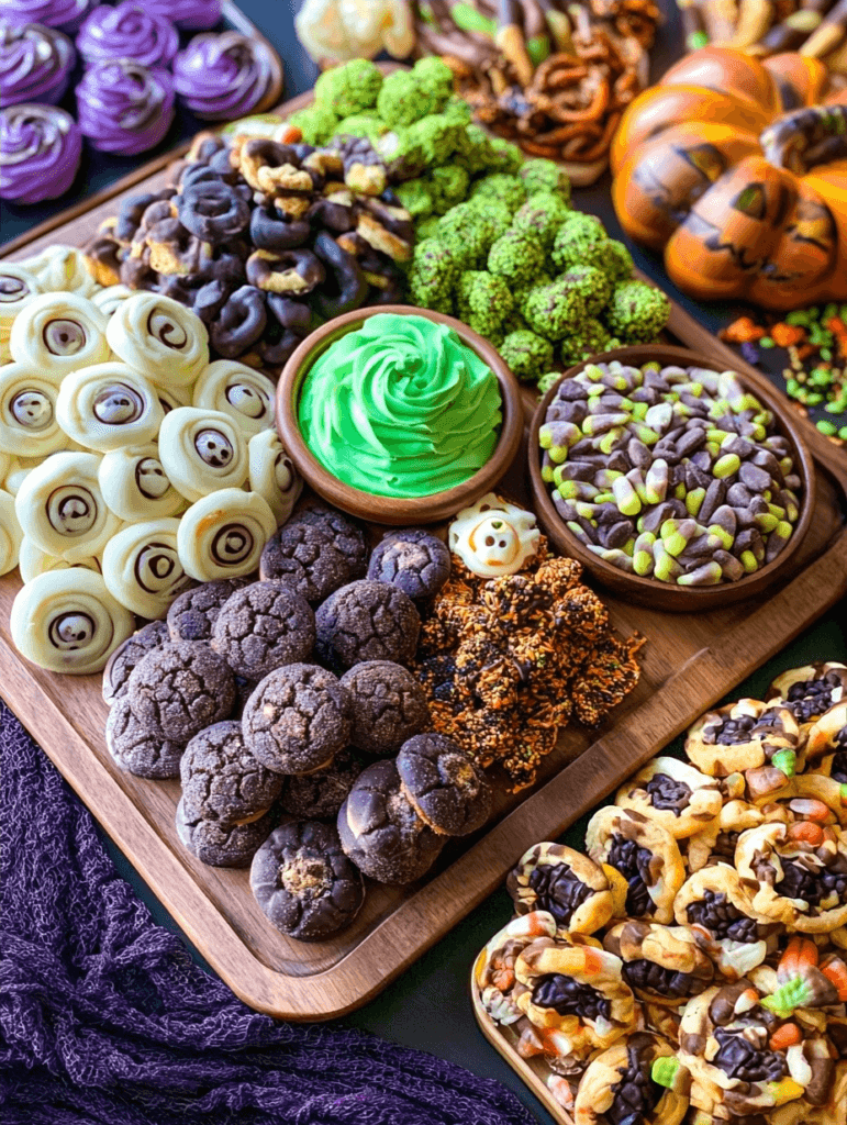 Halloween party dessert board for festive snacking