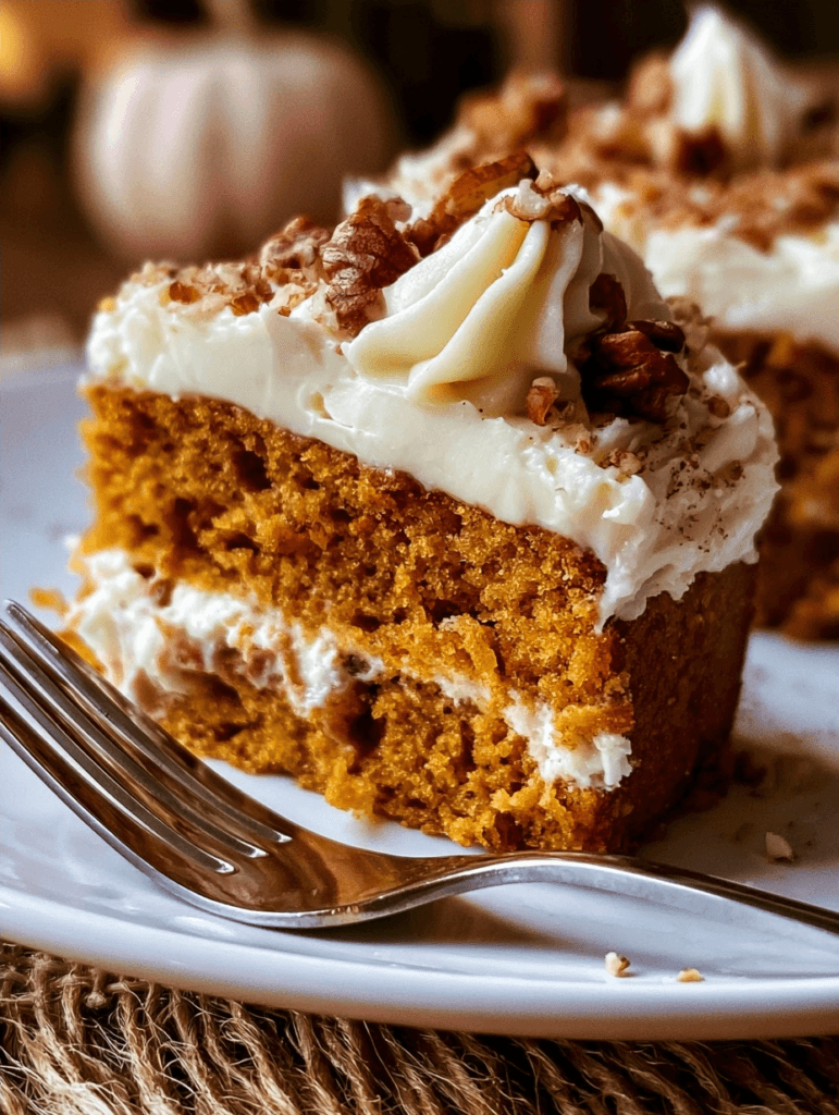 Pumpkin cake with cream cheese frosting recipe