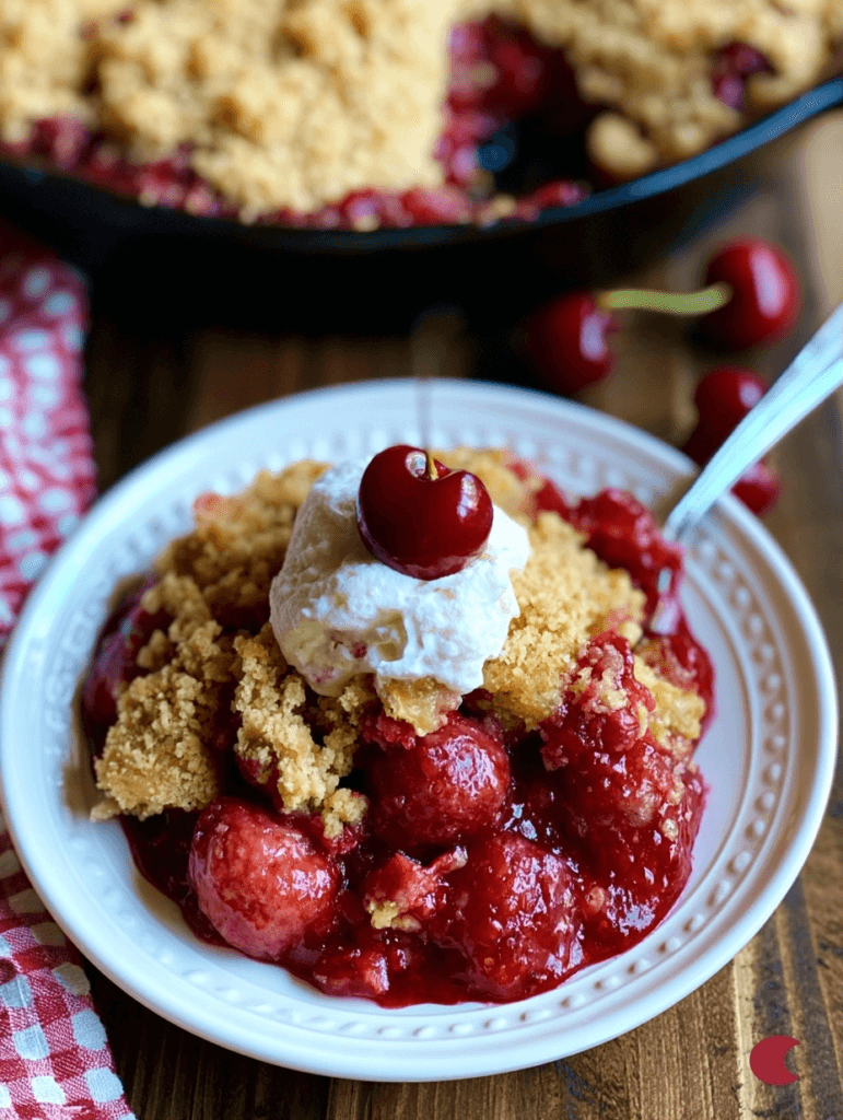 Cherry pie dump cake streusel recipe for beginners