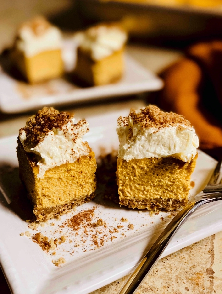 Pumpkin Cheesecake Bars (No-Bake) Recipe 2 Pumpkin Cheesecake Bars (No-Bake) Recipe