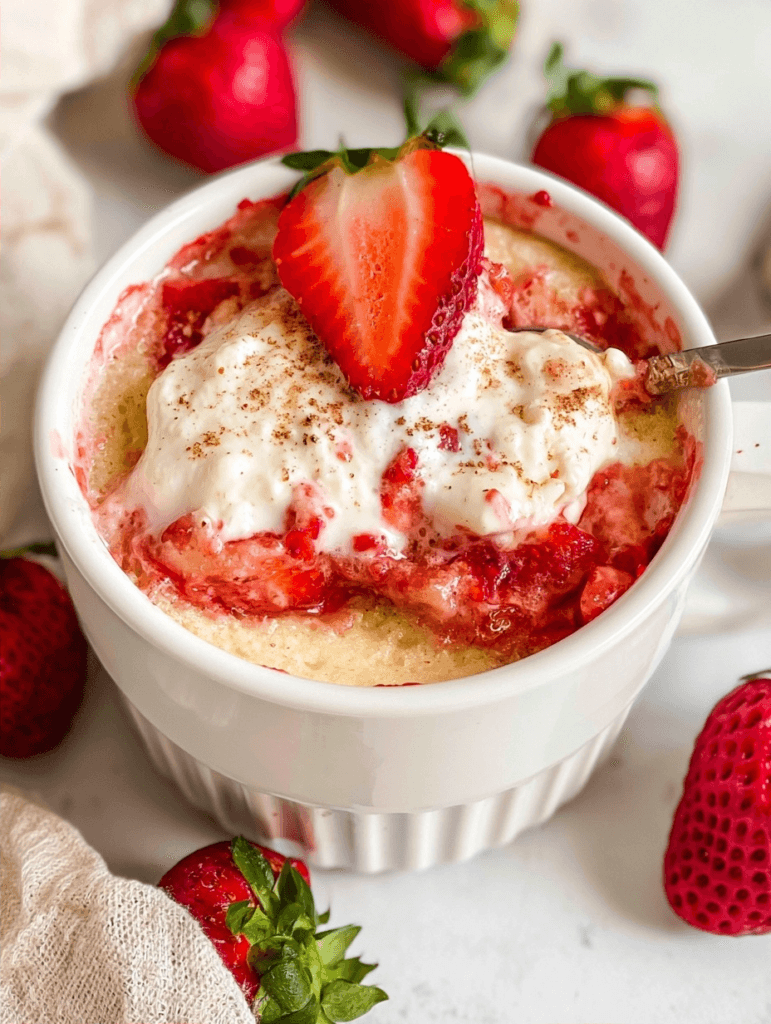 20-Min Healthy Strawberry Mug Cake