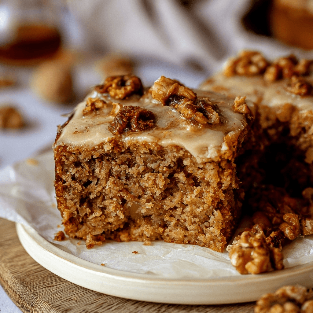 20-Min Maple Walnut Healthy Cake Recipe