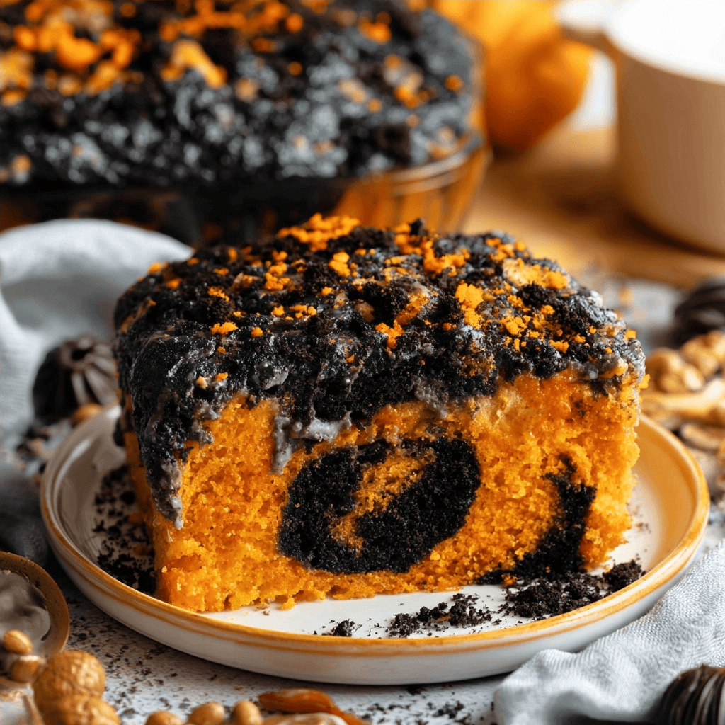 Halloween Black & Orange Dump Cake Recipe