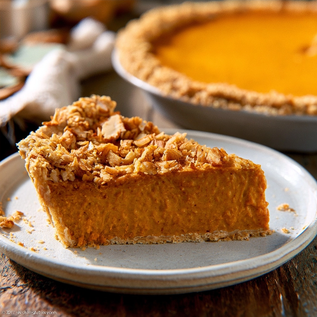 Pumpkin Pie (Almond Crust) Recipe for Fall Holidays