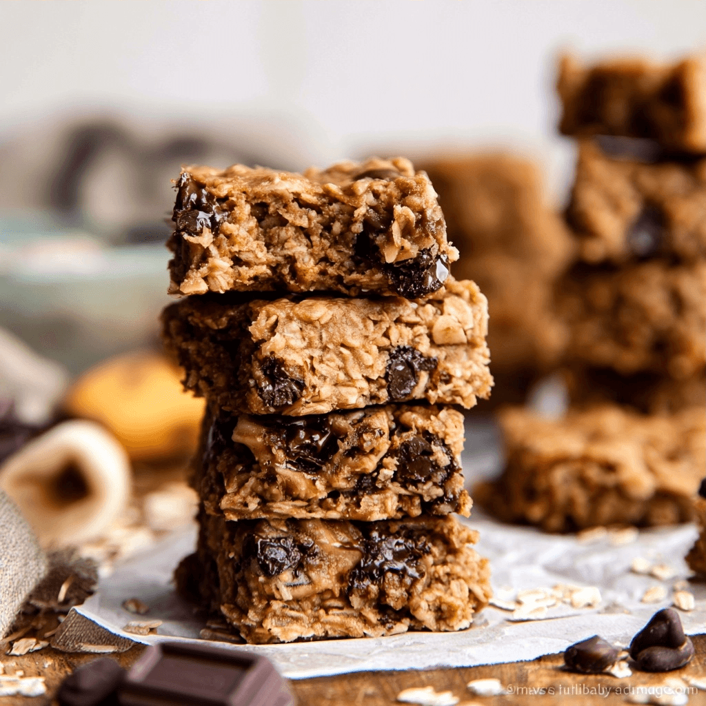 Peanut Butter Banana Chocolate Oatmeal Bars Recipe