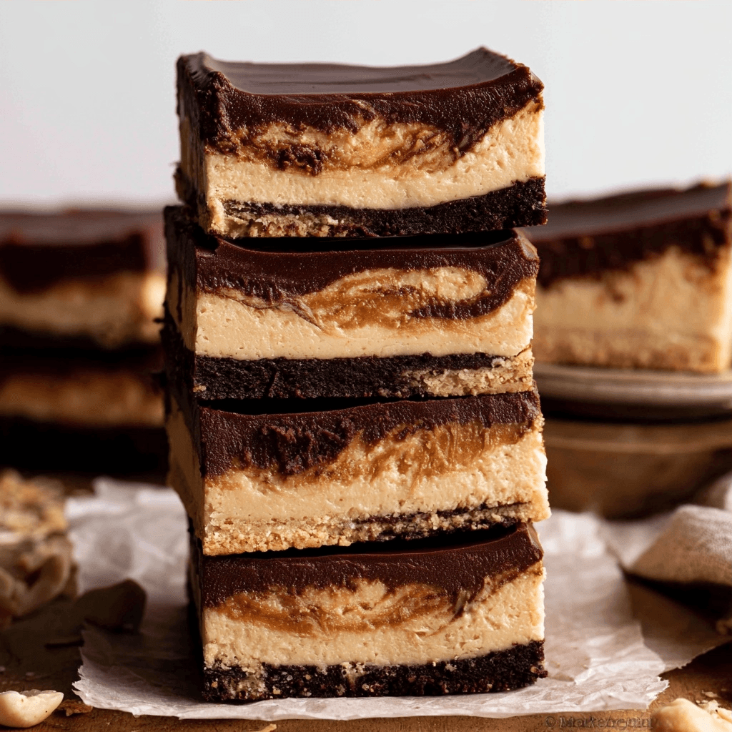 Chocolate Peanut Butter Cheesecake Bars