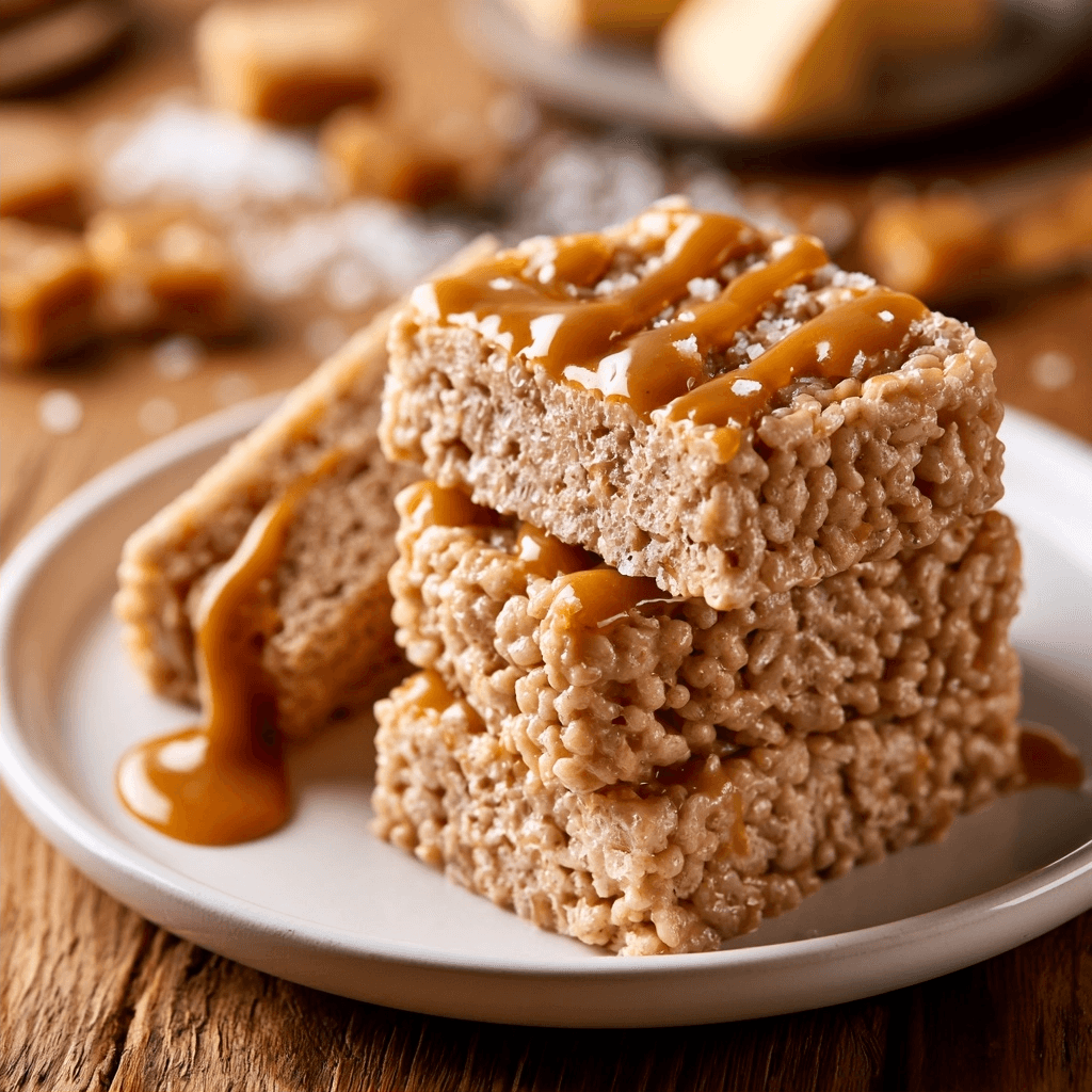Salted Caramel Rice Krispie Treats Recipe