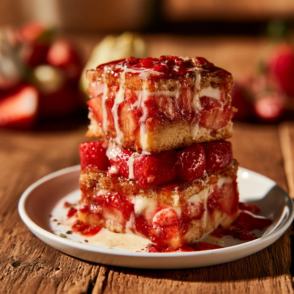 Strawberry Cake Recipe with Fresh Berry Reduction