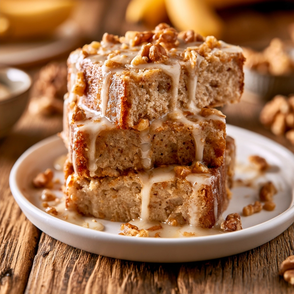 Banana Walnut Cake Recipe with Maple Glaze