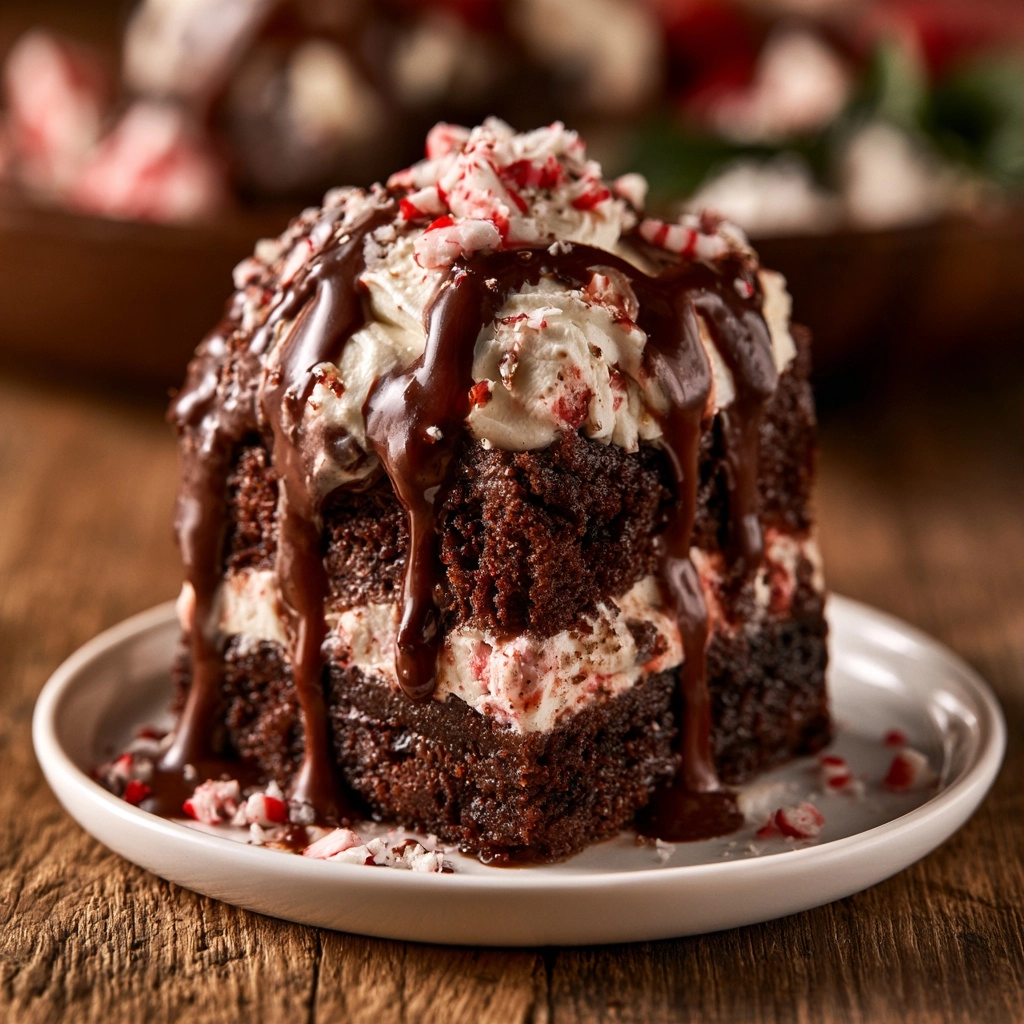 Chocolate Peppermint Poke Cake Recipe